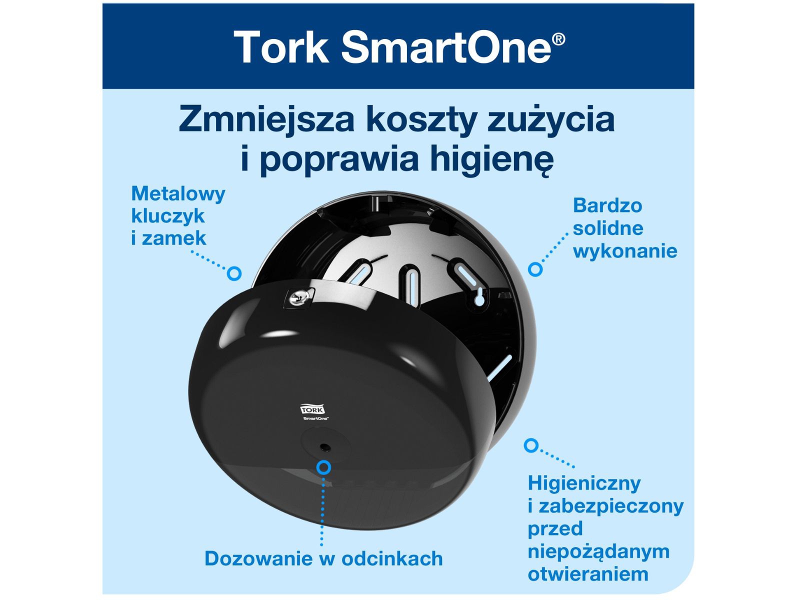 Dozownik T8 SmartOne TORK 680008 Czarny
